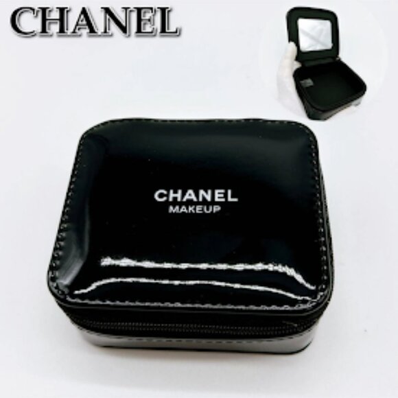 Chanel Black Travel Cosmetic Box Makeup Pouch Jewelry Case *EMPTY* (AA23) - Picture 1 of 4